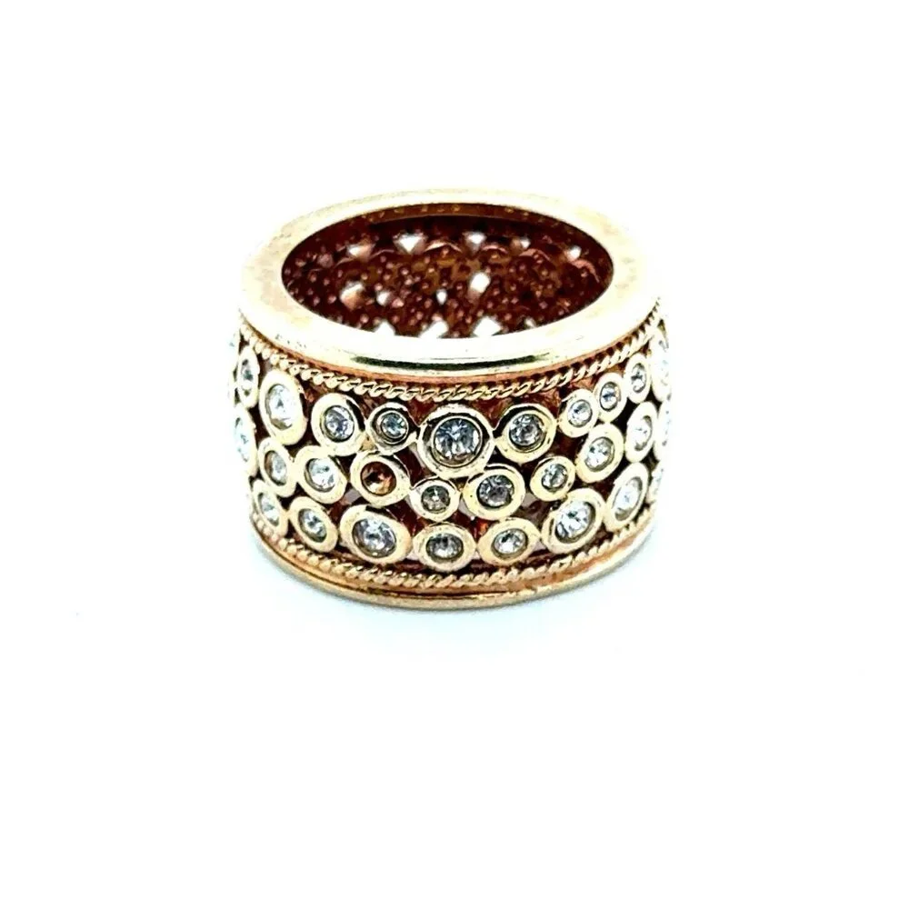 Rhinestones Wide‎ Band Ring